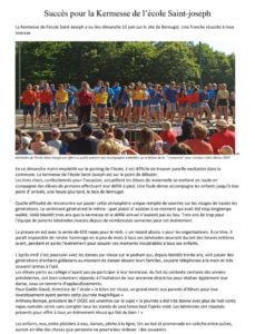 OF 15-06-2022 Kermesse champêtre - Ecole Saint Joseph - Saint Gildas des Bois 44
