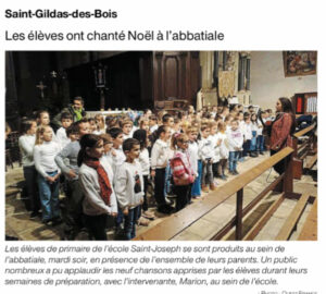 OF du 10-12-2023 Chorale de Noël - Ecole Saint Joseph - Saint Gildas des Bois 44